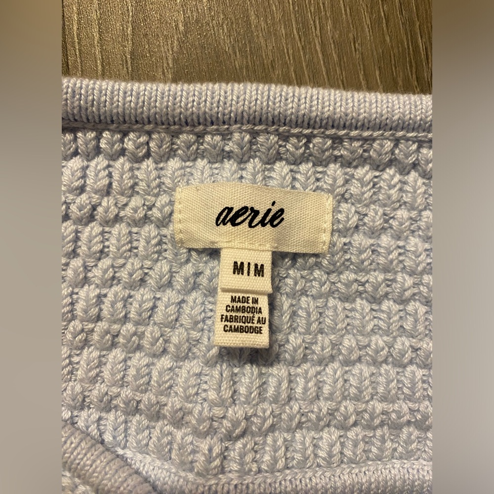 Aerie Light Blue Strapless Knit Top - Picture 3 of 3